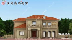 农村一层半实用别墅设计图，养老也可以，经济实惠。