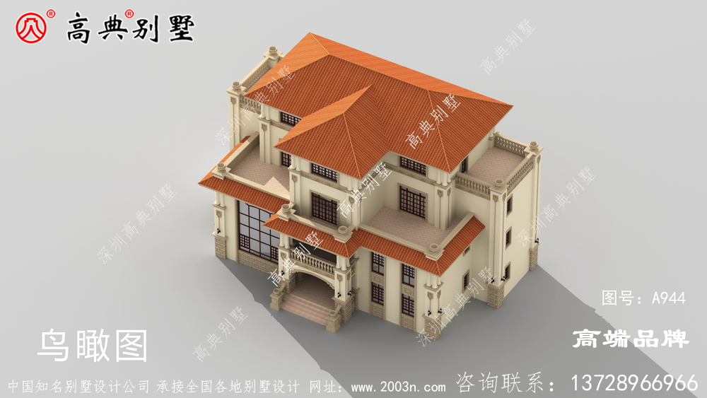 四楼农村住宅别墅设计图,外观如何设计高级大气?