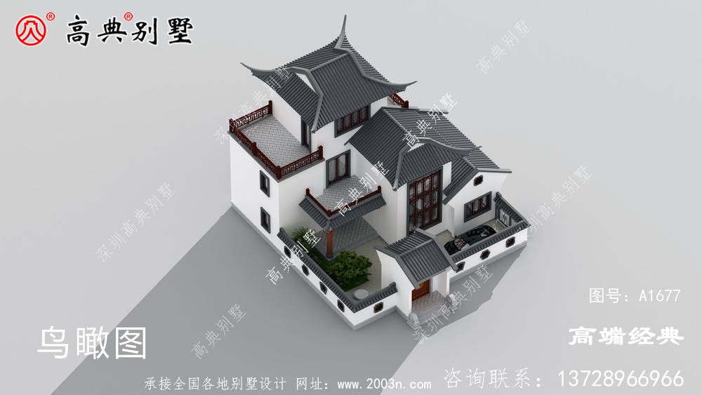 奉化市新中式风格别墅设计图,带大露台,百看不厌