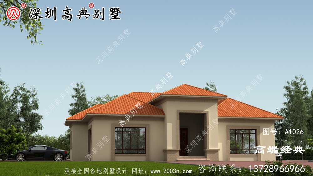 平屋的自建房设计图，展现出乡村别墅的绚丽风采