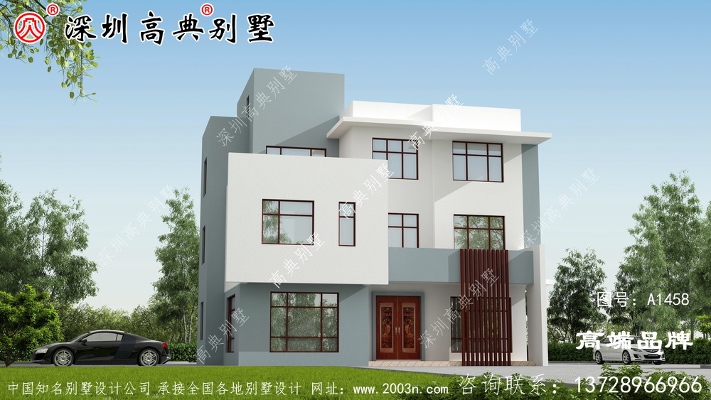 别墅设计图，赚了钱一定要建一栋这么漂亮的别墅