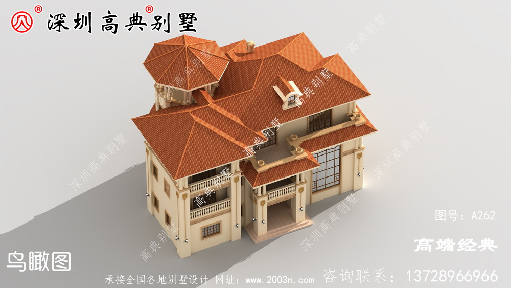 三层洋房设计图,洋气实用,孩子都乐意回来住了