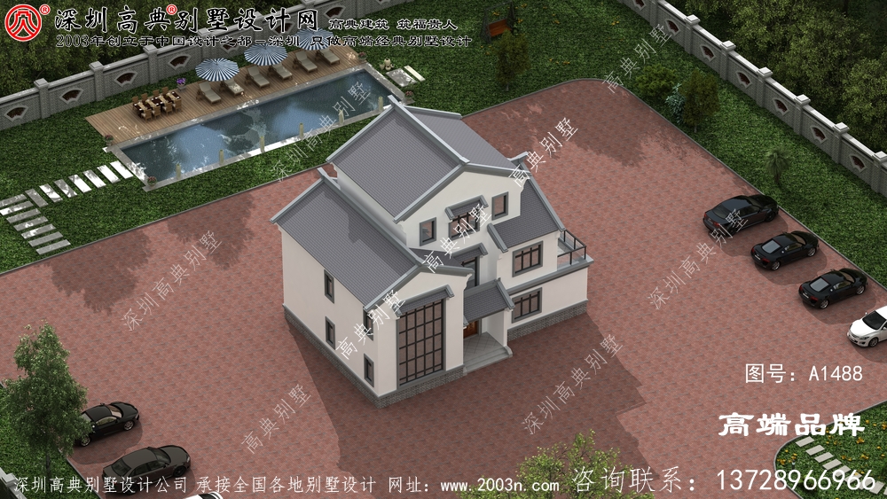 仿古中式三层住宅楼设计图，中国传统精髓，真是美爆了