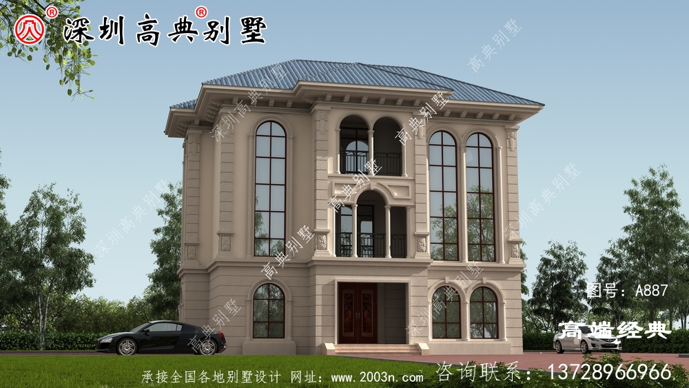 农村三层欧式别墅设计图,不仅看起来很气派,住着也宽敞舒服