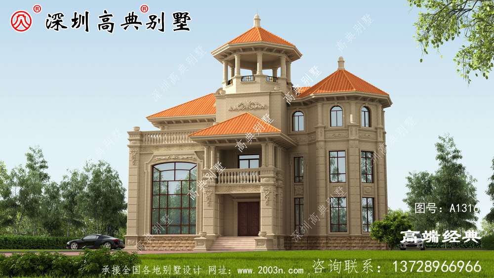 三层别墅设计图,在老家建一栋,亲戚朋友都羡慕