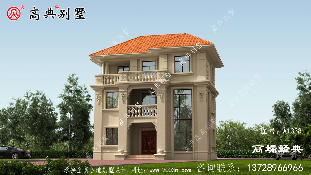 合理的配色和多面窗的设计与田园风景非常和谐